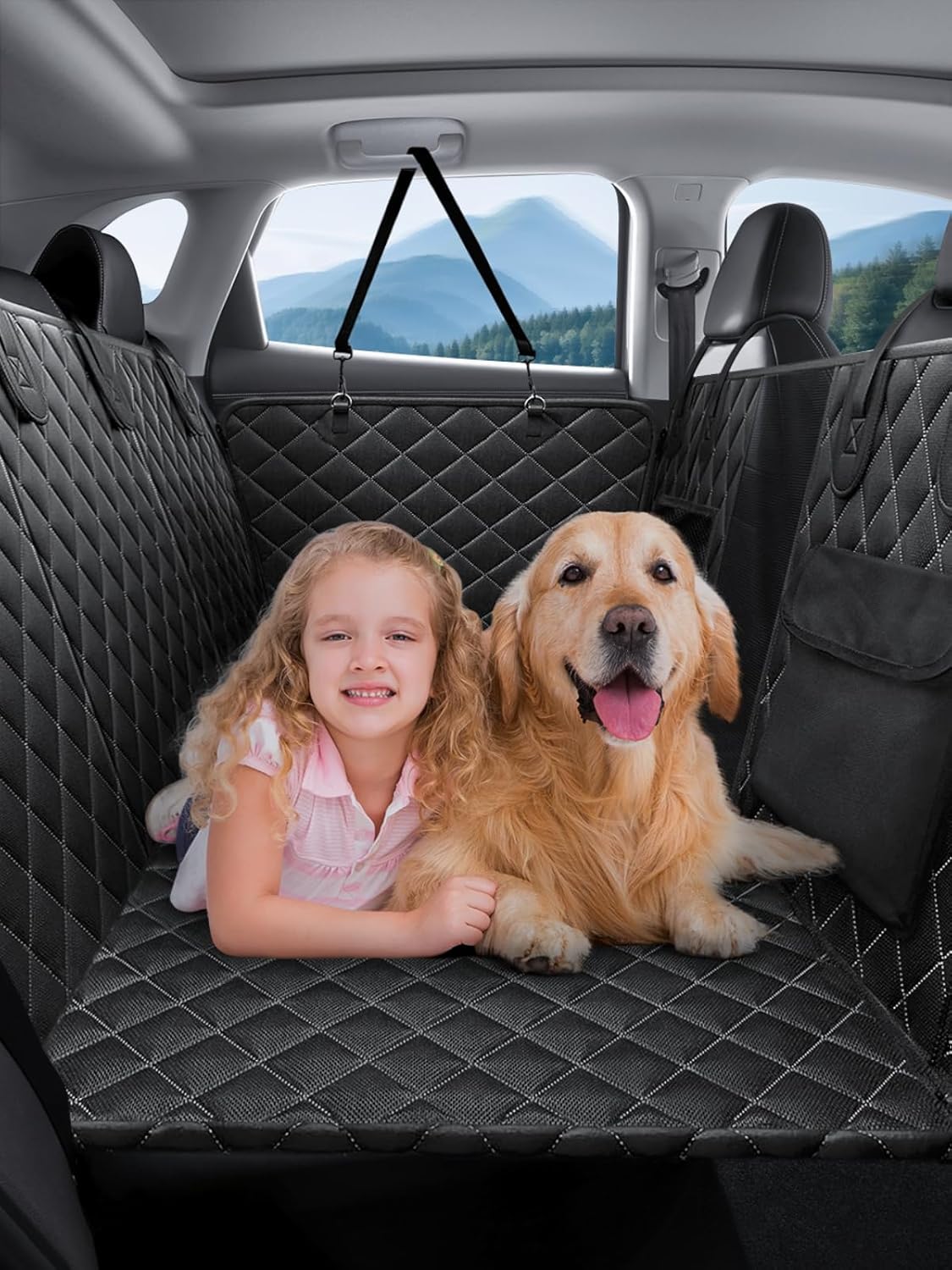 Car Back Seat Extender for Dogs Waterproof Pet Hammock for