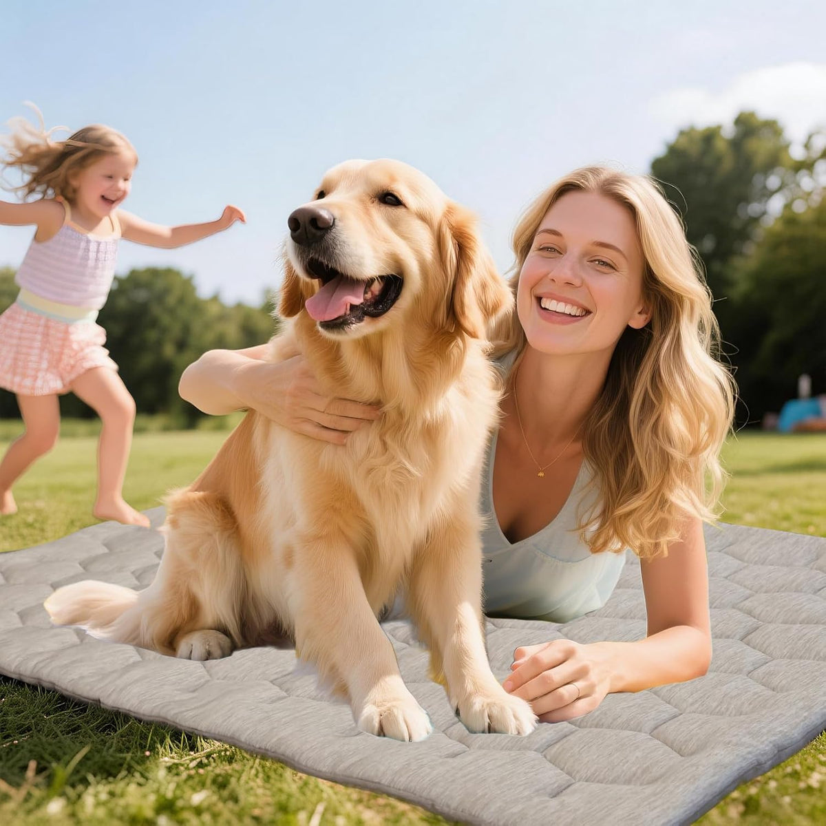 Dog Cooling Mat, Breathable Cooling Mat for Dogs Q-MAX>0.4 Pet Blanket, Washable Cooling Pad for Dogs & Cats, Summer Relief Neutral Decor Mat for Crate, Floor and Car, Taupe, Size A 35"x22"