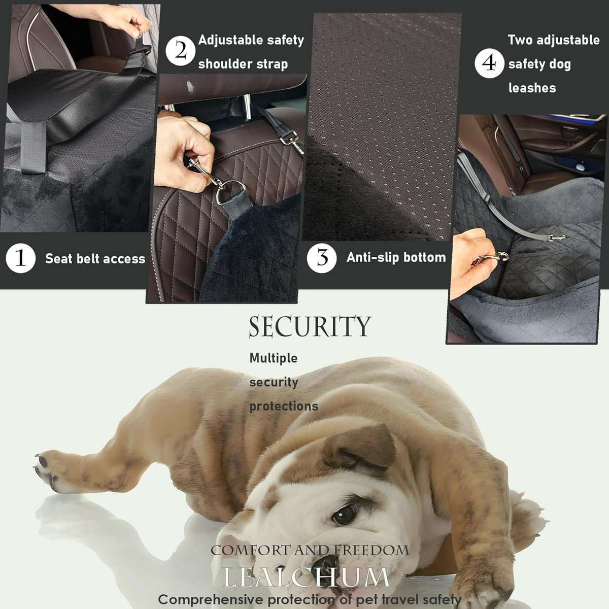 Dog Booster Car Seat for Small/Medium Dogs Up to