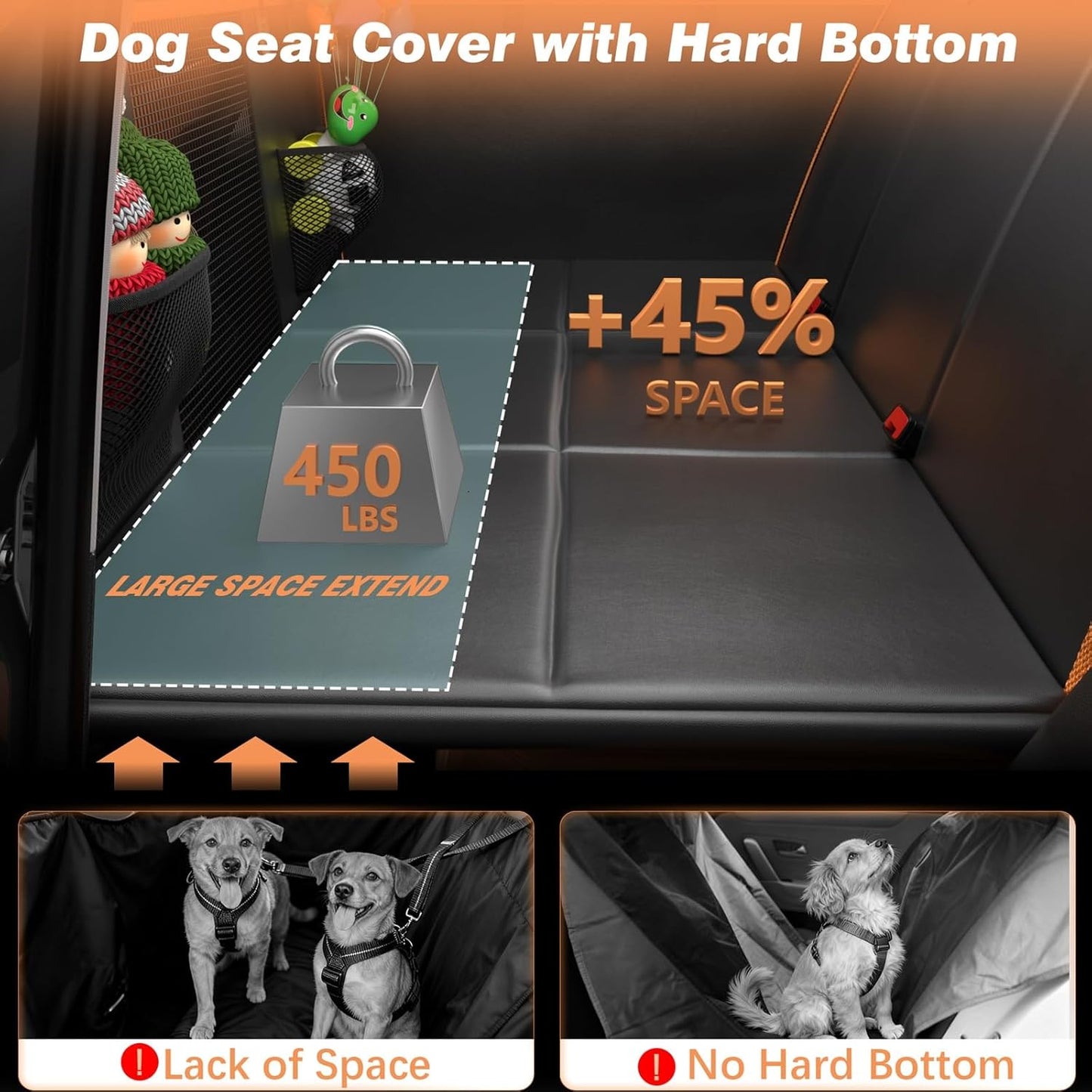 Back Seat Extender for Dogs: Mobile Cozy Pet Den! Skin-Safe