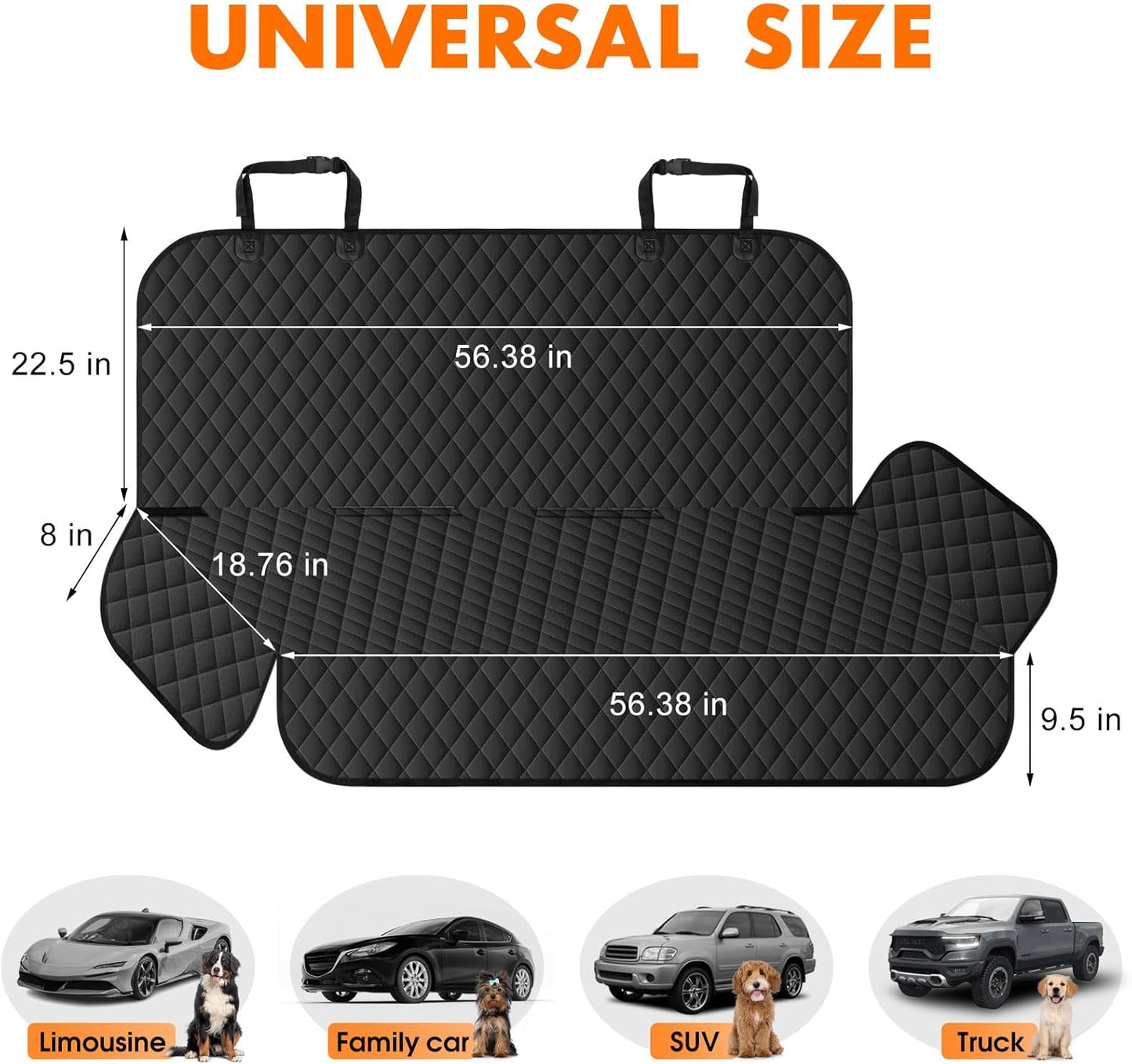 Backseat Cover for Dogs, Waterproof and Non-Slip Pet Bench