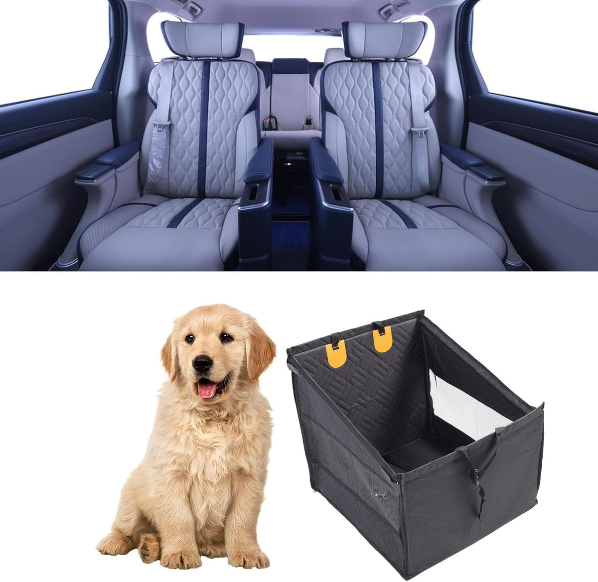 Pet Car Seat for Small Medium Dogs, Oxford Fabric, Black