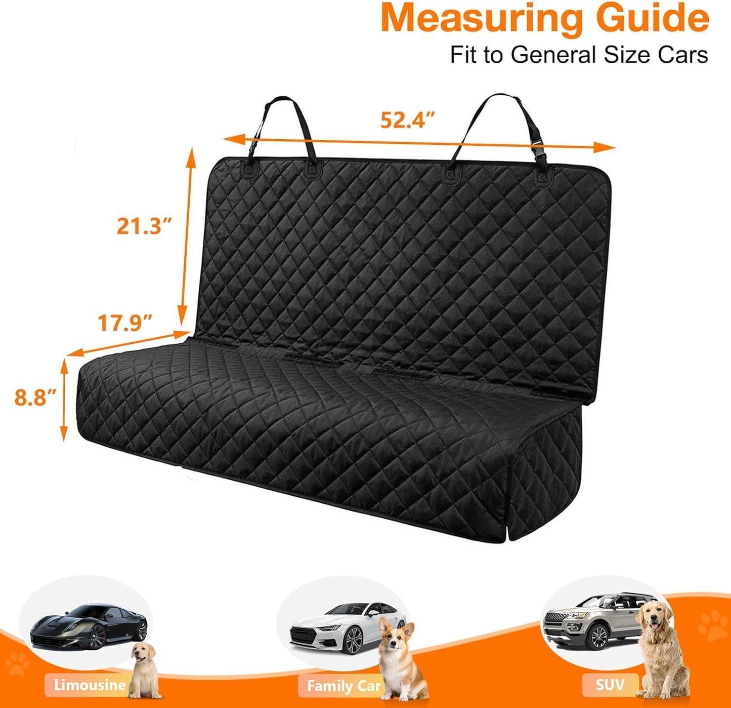 Waterproof Scratchproof Pet Bench Seat Covers for Cars