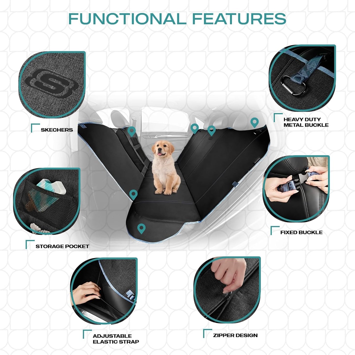 Dog Car Seat Cover GOGA MAT, Seat Extender for Dogs