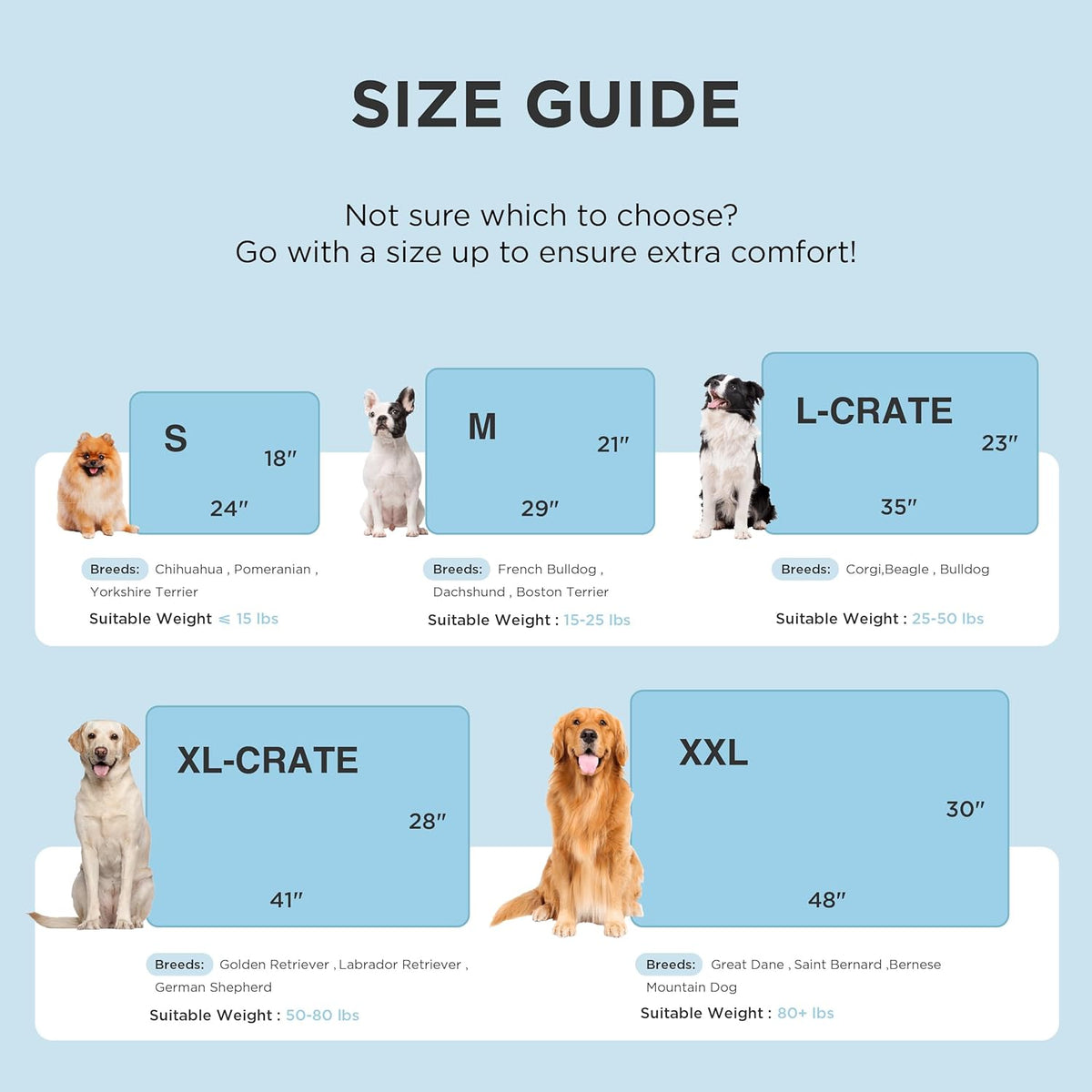 Bedsure Cooling Dog Mat Extra Large, Q-Max>0.5 XL Thin Breathable Cold Crate Pad for Pet, Portable Washable Kennel Bed for Summer Active Dog with Chill Soothing Fabric to Rapid Cooling, 41x28, Blue
