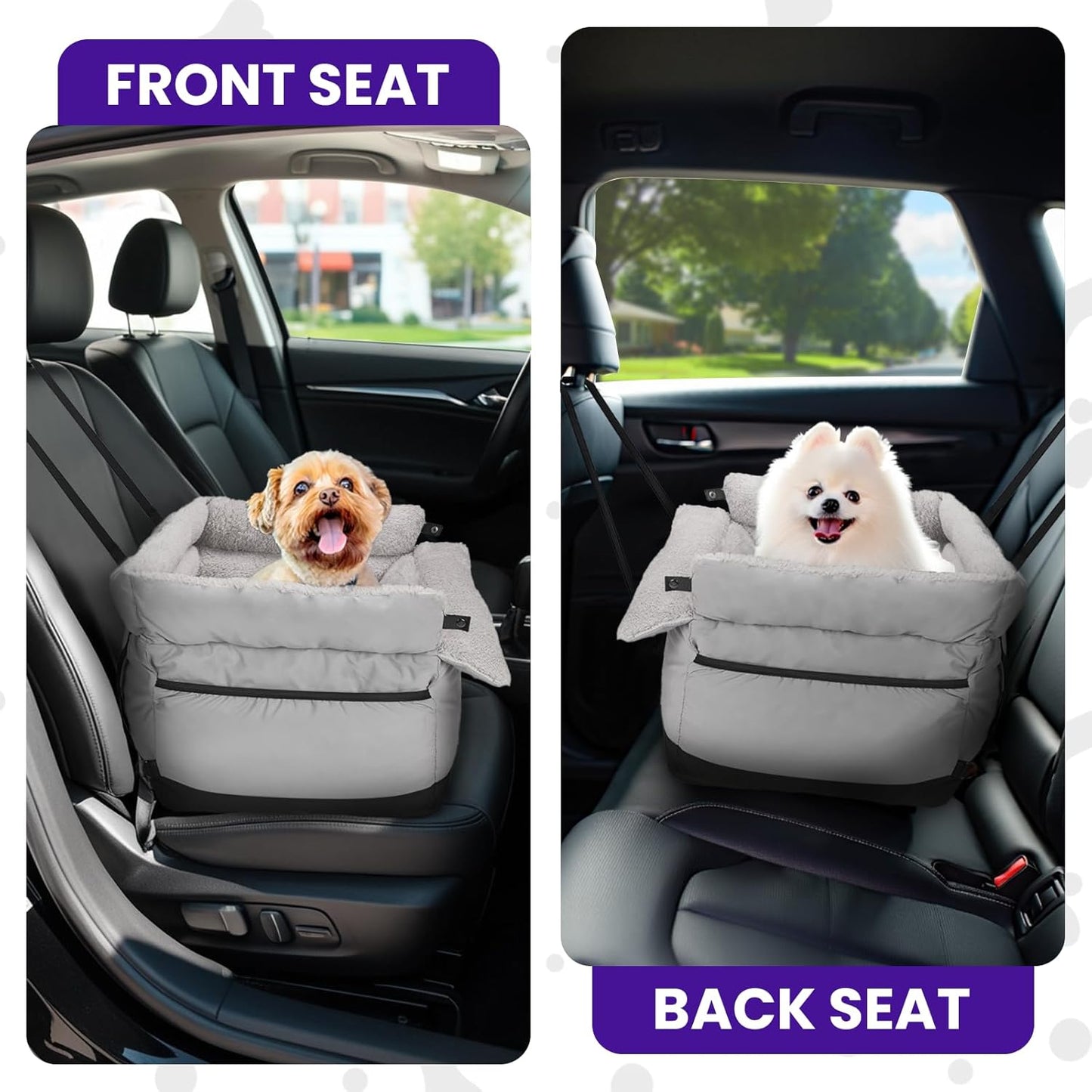 Dog Car Seat for Small Dogs up to 25 lbs - Washable Pet