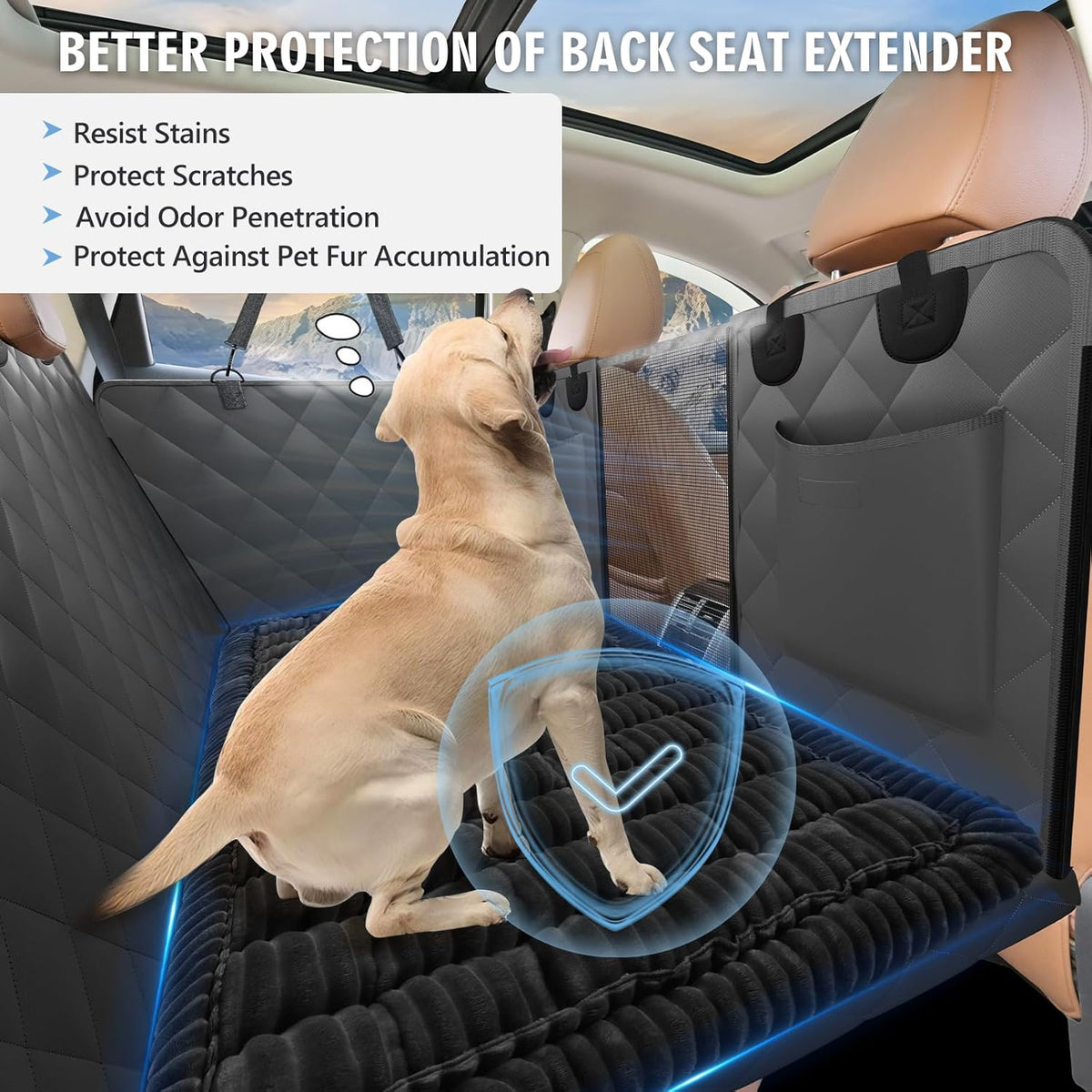 Backseat Dog Bed Non-Slip, Dog Bed for Car Back Seat Soft