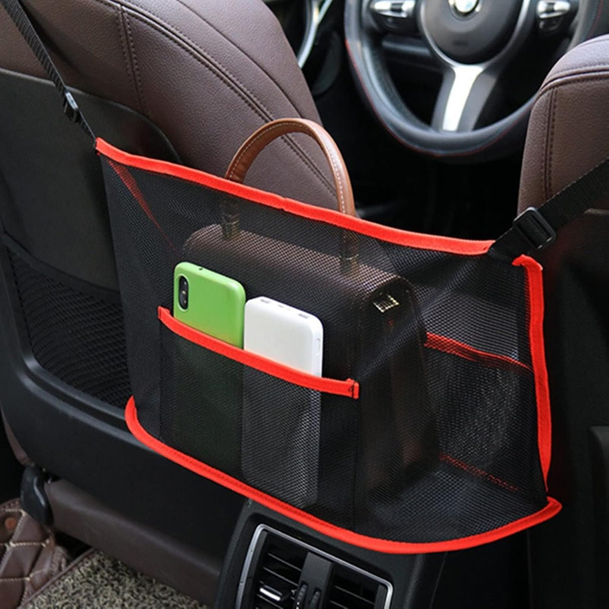 Purse Holder for Car - Net Pocket Organizer for Handbag