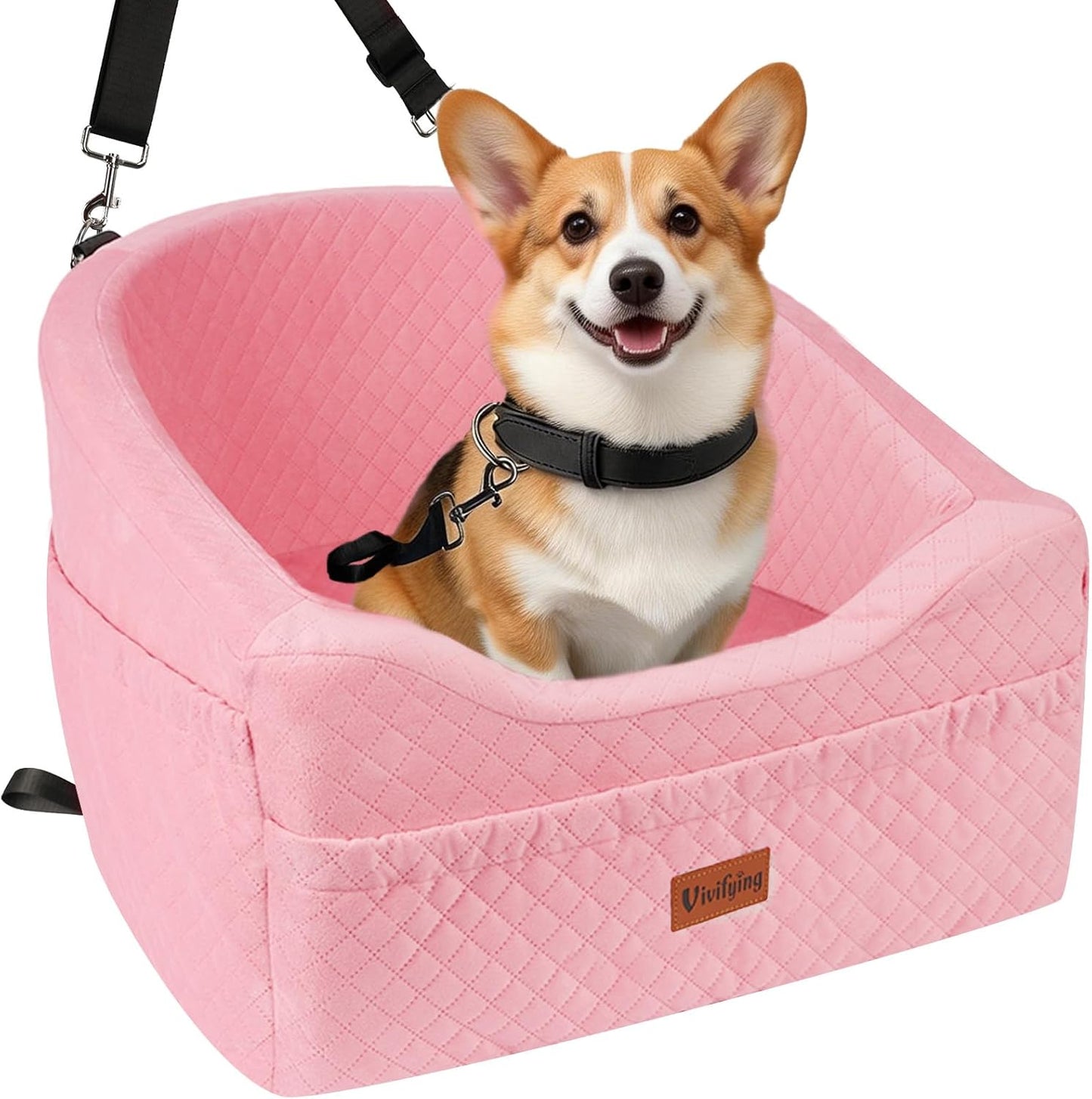 Dog Car Seat for Small & Medium Dogs, Detachable & Washable