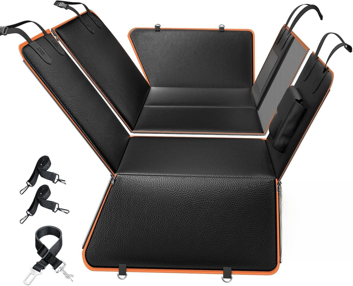 6-in-1 Leather Dog BackSeat Extender, Hard Bottom 40/60
