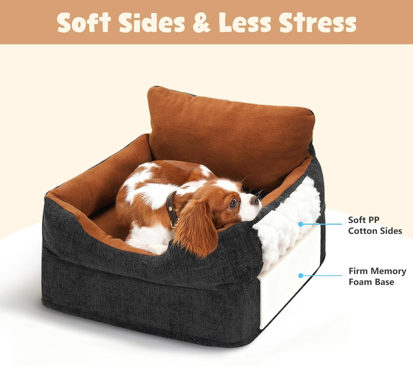 Dog Car Booster Seat for Small/Medium Dogs Under 30 lbs
