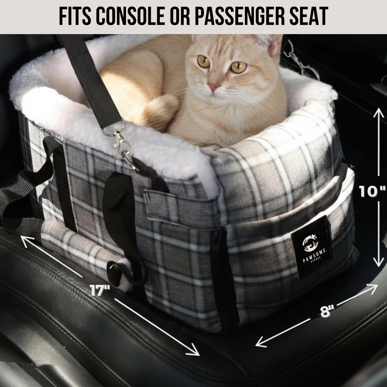 Dog & Cat Booster Seat for Car – Armrest & Seat Bed for