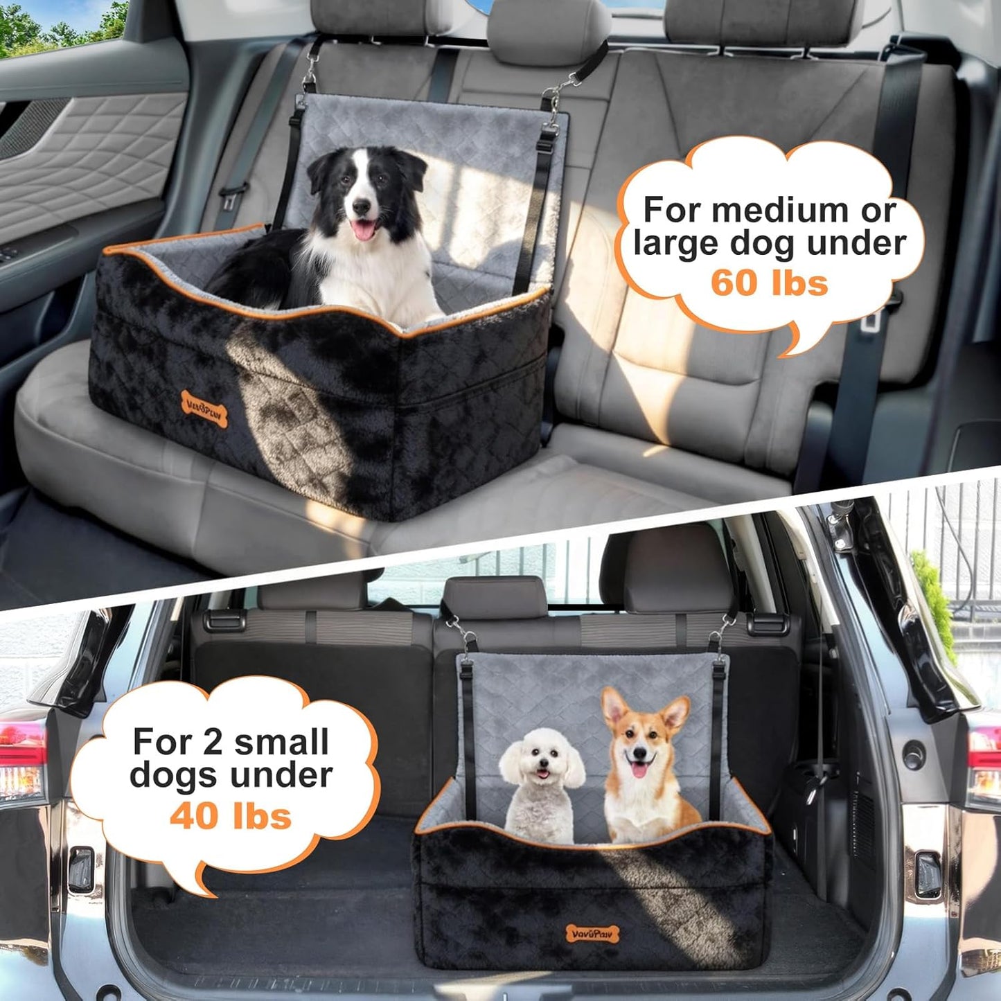 Dog Car Seat for Medium Dog, Dogs Booster Seat Under 50Lbs