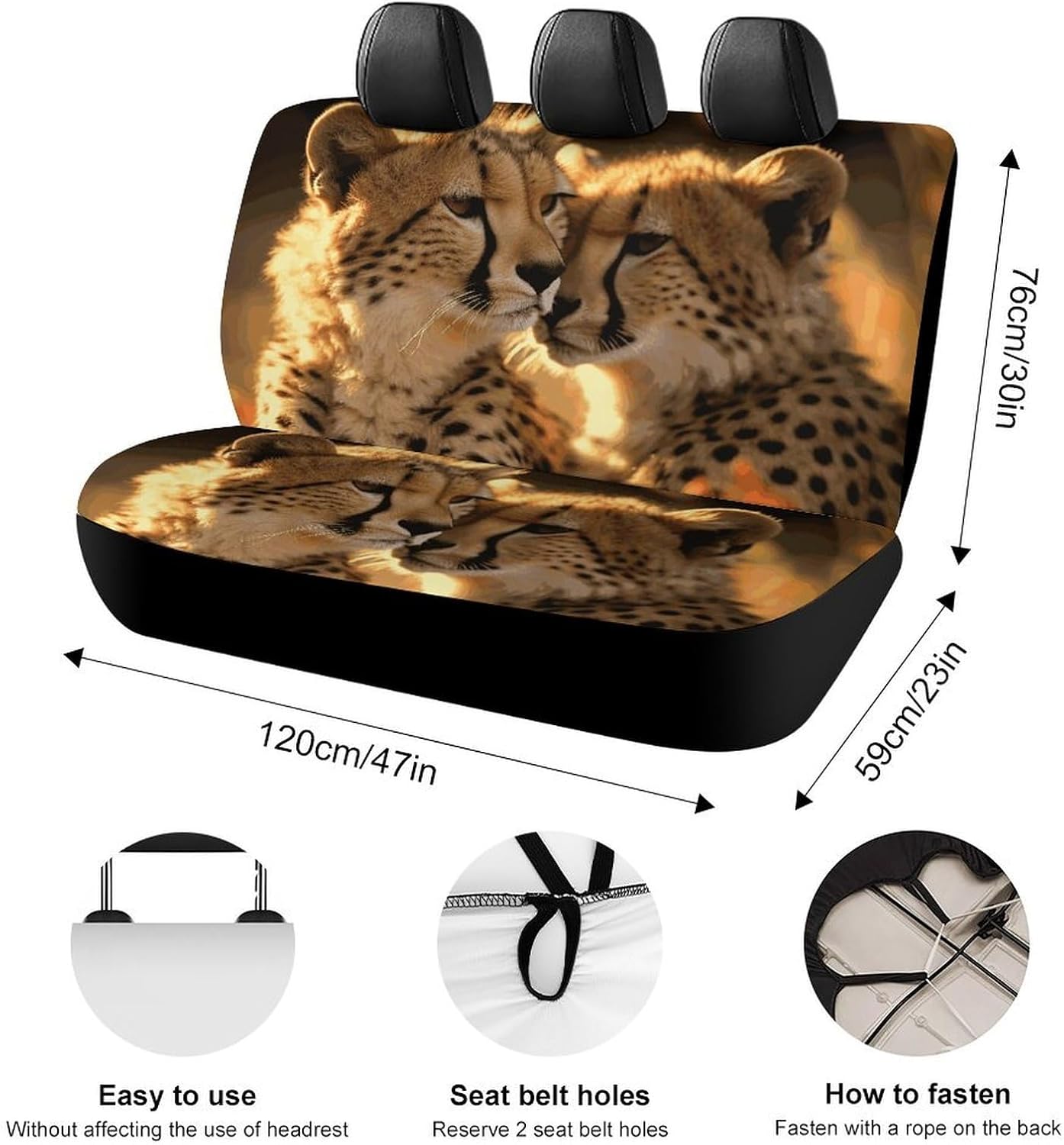 Cheetah Love Dog Car Seat Covers Waterproof Truck Back Seat
