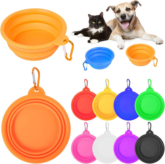 9 Pcs Collapsible Dog Bowl Foldable Expandable Silicone Cup