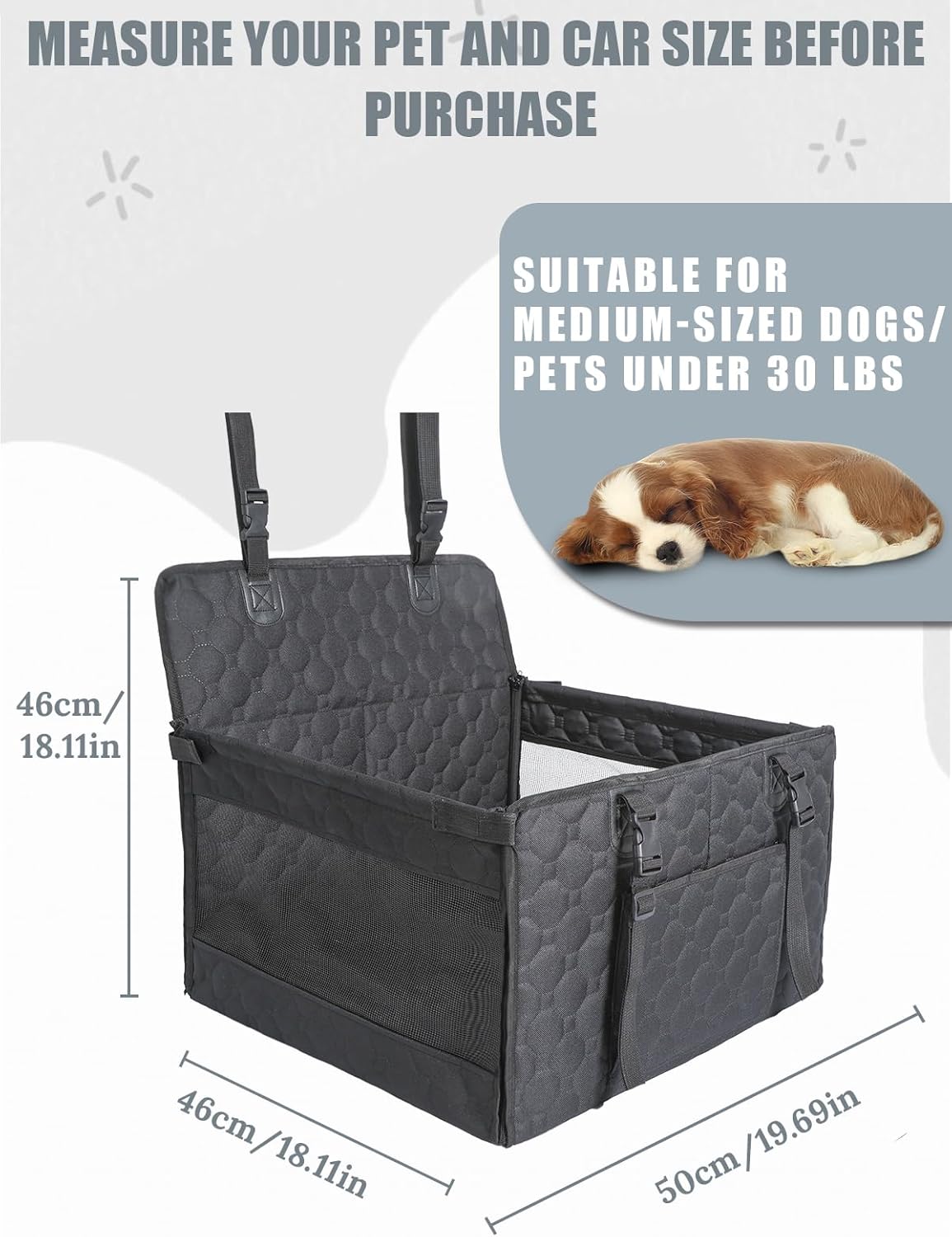 Dog Car Seat for Small and Medium Dogs,Waterproof Fabric