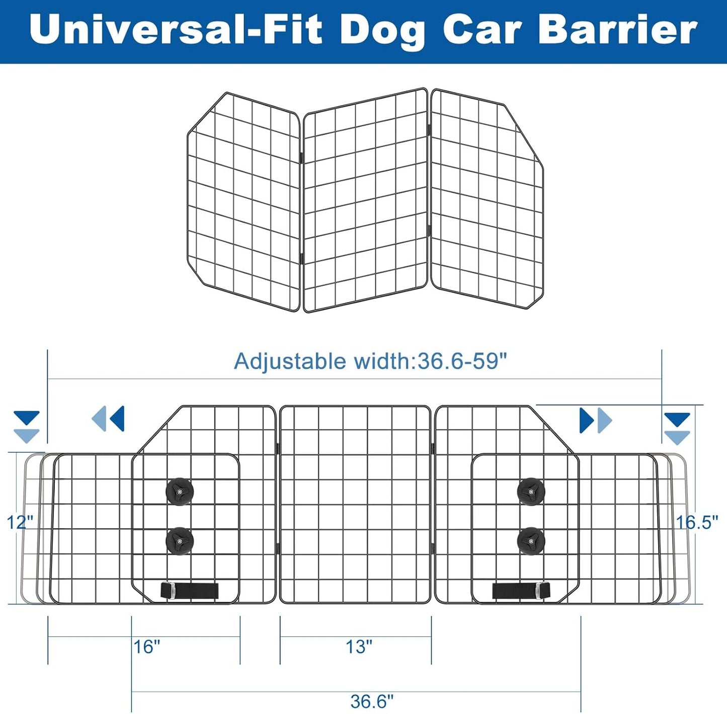 Car Dog Barrier for SUV, Adjustable Pet Divider Gate for
