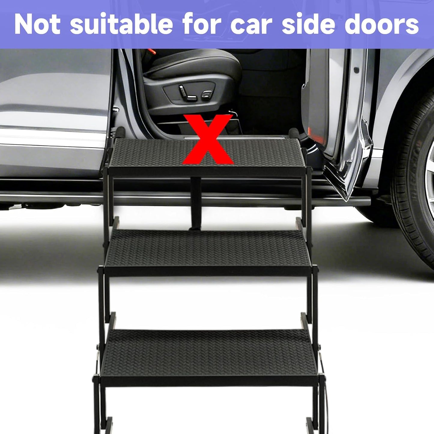 Dog Steps for Car,Truck,25.6" H Foldable Dog Stairs for