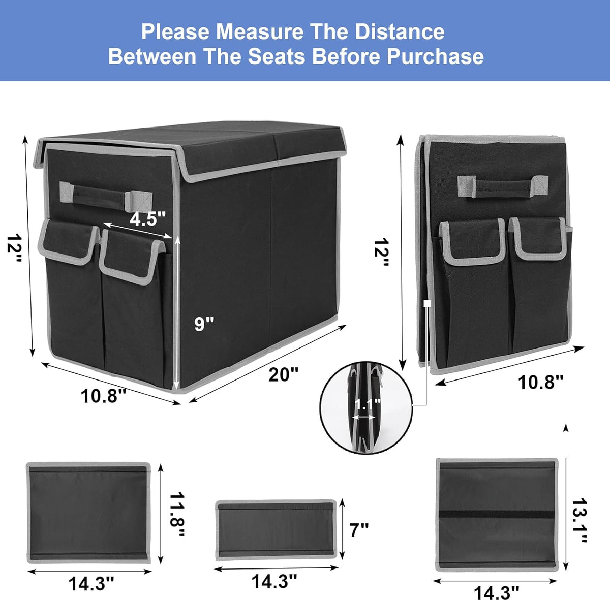 Seat Extender for Dogs up to 200lbs, Back Seat with Storage