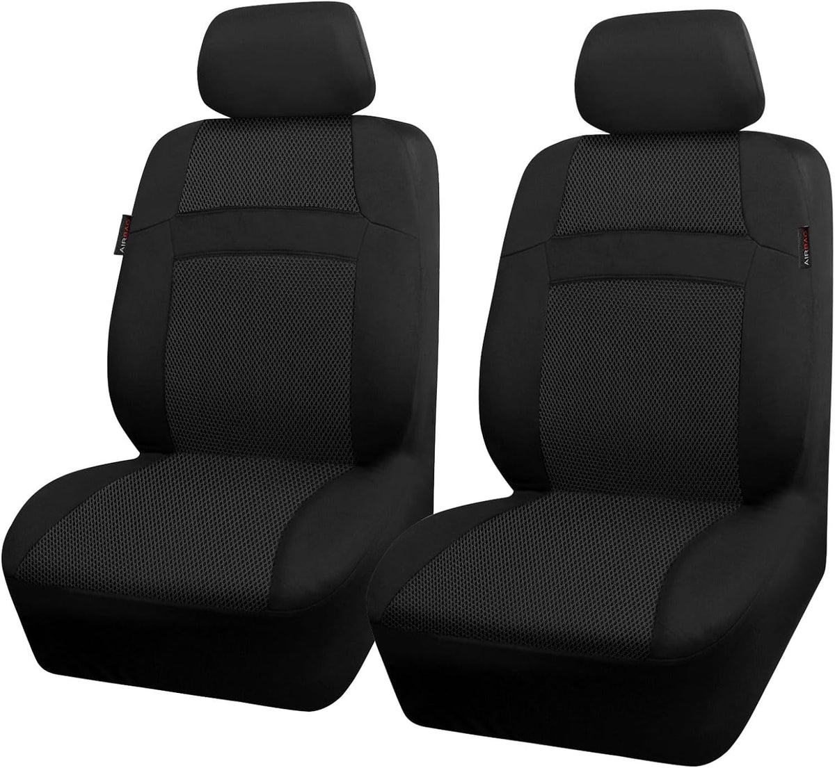 CAR PASS 3D Air Mesh Car Seat Covers Two Front Seats Only, Universal Seat Covers for Car Fit SUV,Vans,Sedan,Trucks, Breathable Automotive Interior Seat Covers Airbag Compatible (Black)