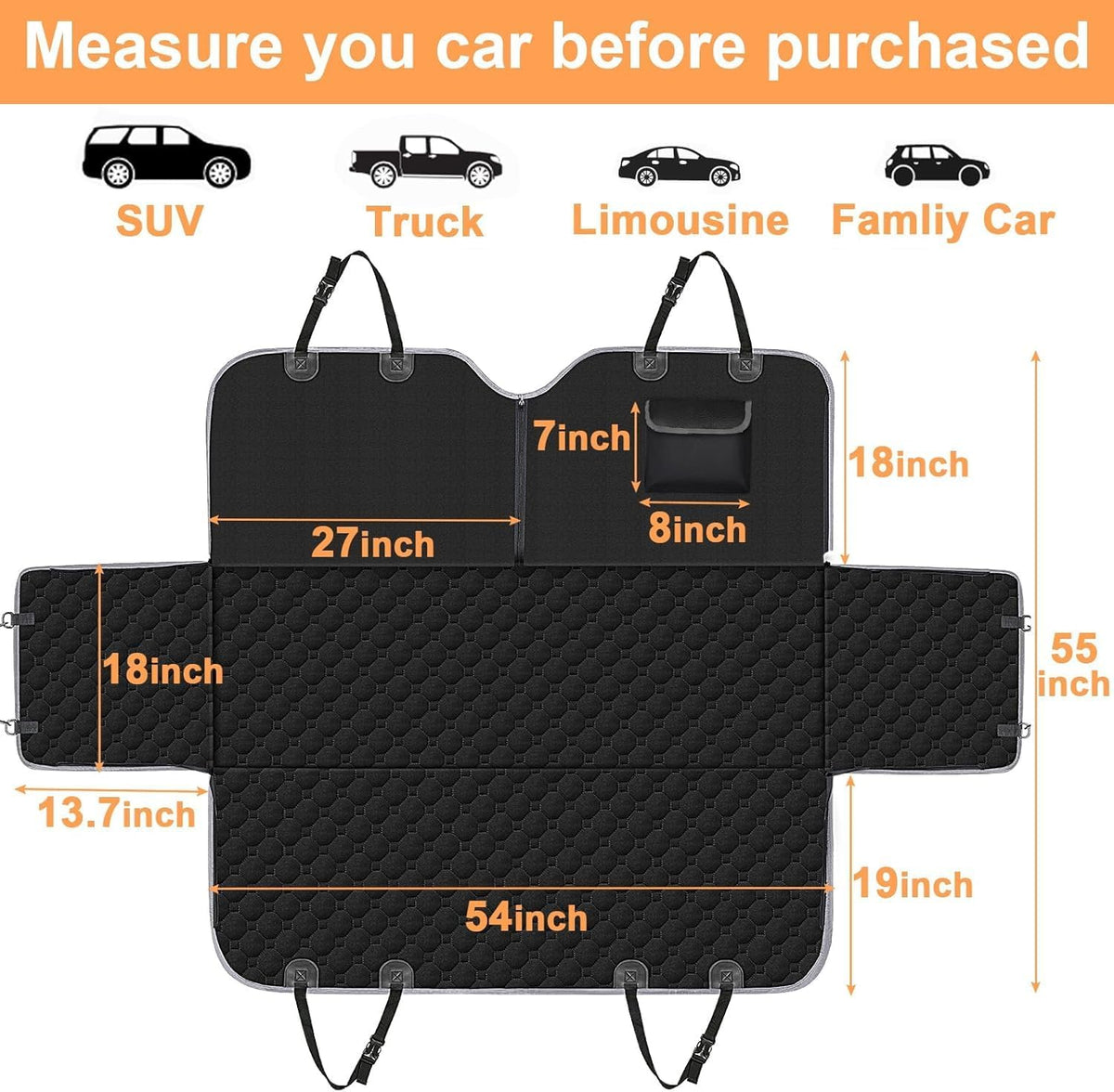 Dog Car Seat Cover for Subaru Forester 2025, Back Seat