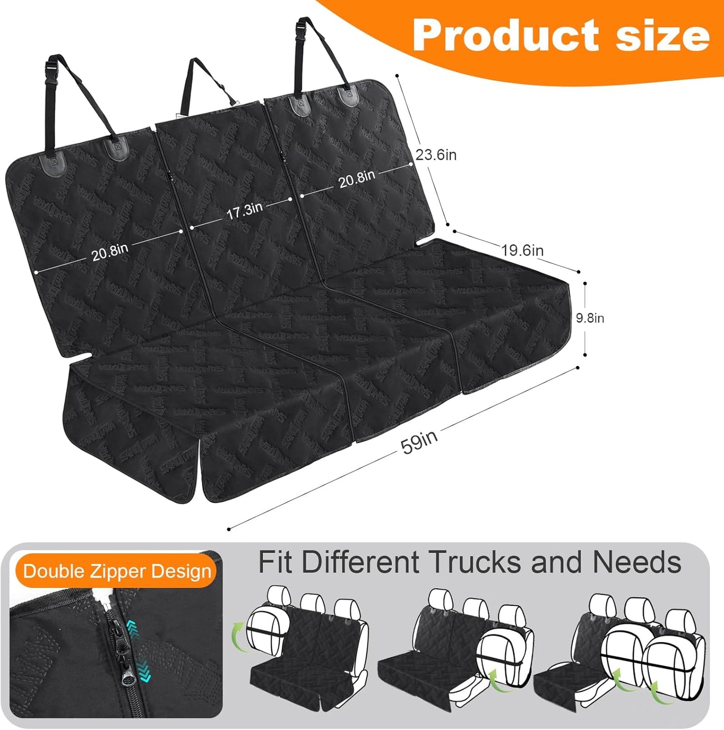 Dog Car Seat Cover for Back Seat, Waterproof & Scratch