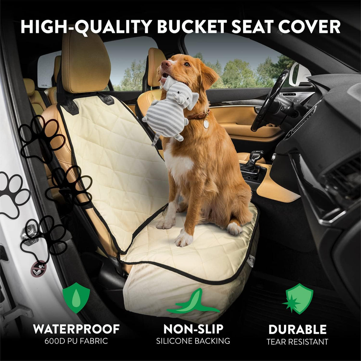 Premium Bucket Car Seat Protector | Diamond Stitching |