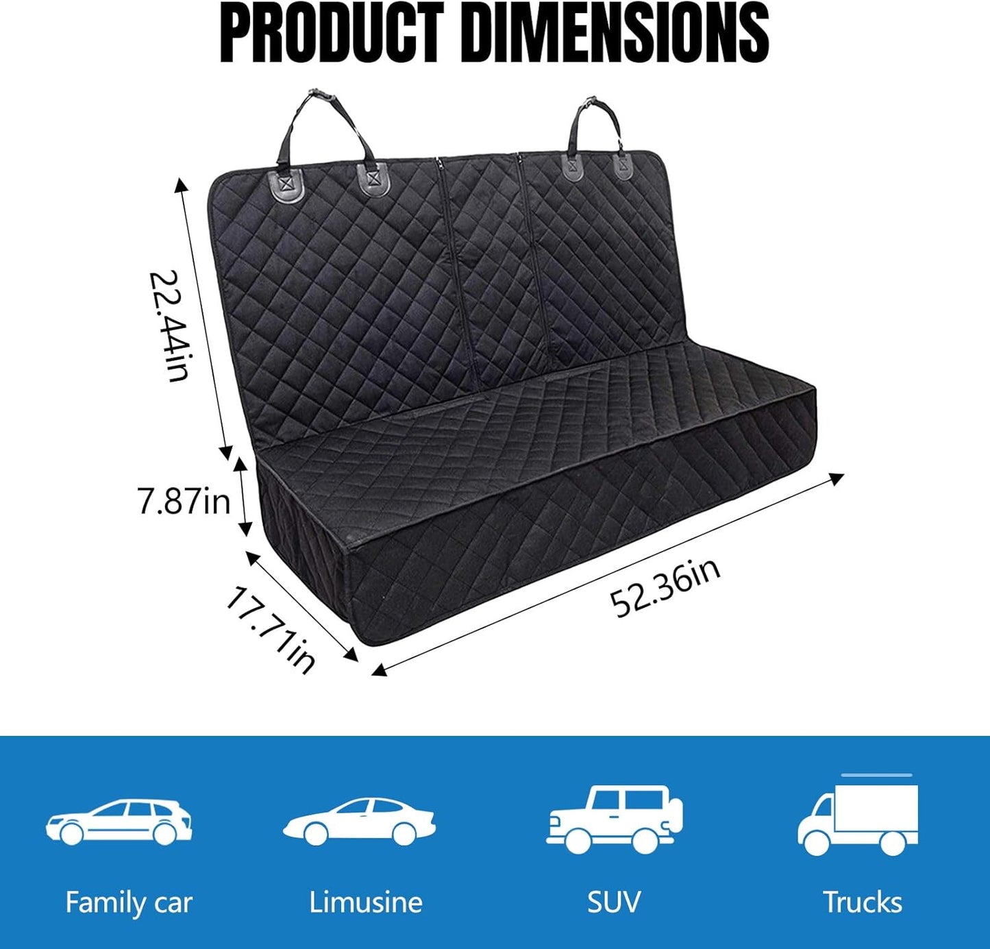 Dog Car Seat Cover for Backseat, Scratchproof & Waterproof