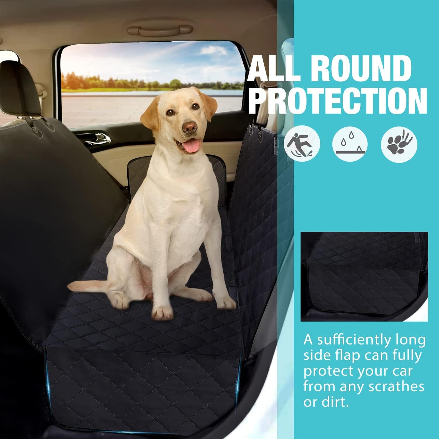 Dog Car Seat Cover for Back Seat, Waterproof Seat Covers