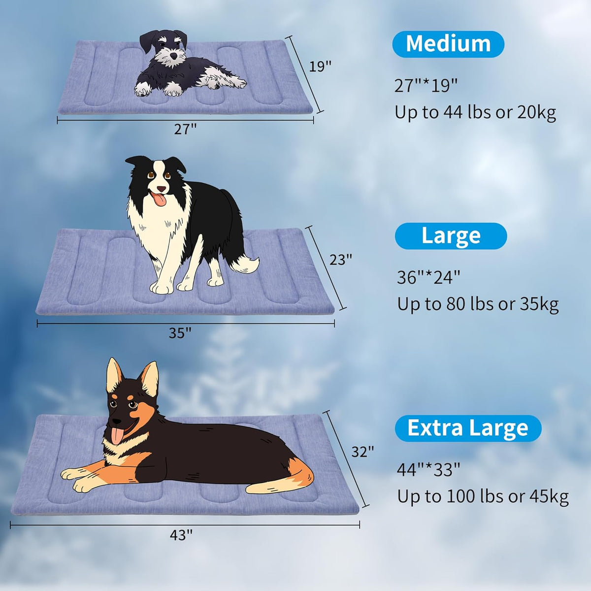 Cooling Mat for Large Dogs - Double-Sided Waterproof &