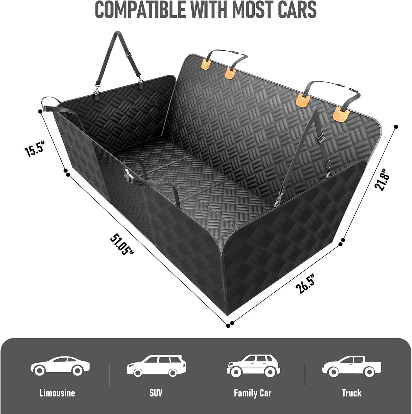 Dog Car Seat Cover , Waterproof Hard Bottom Back Dog