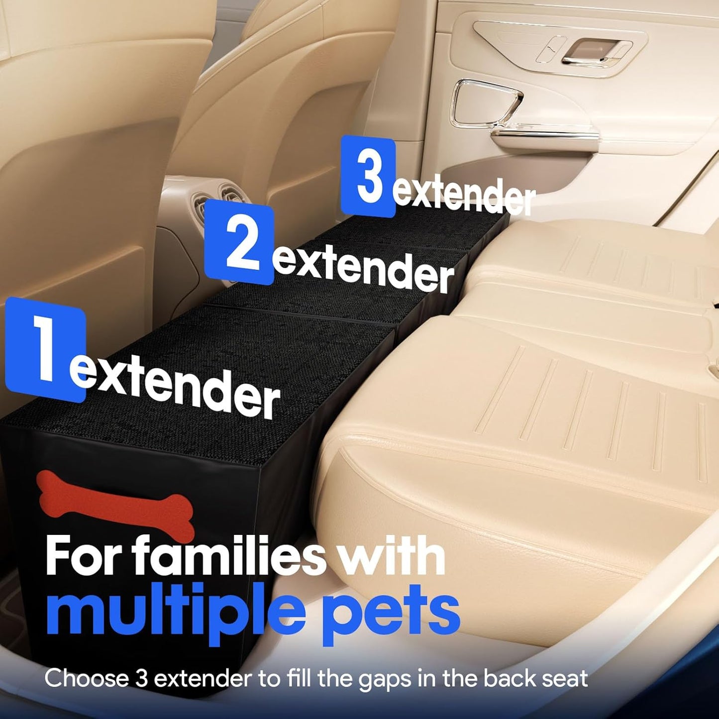 Front Back Seat Extender for Dogs, Dog Backseat Extender