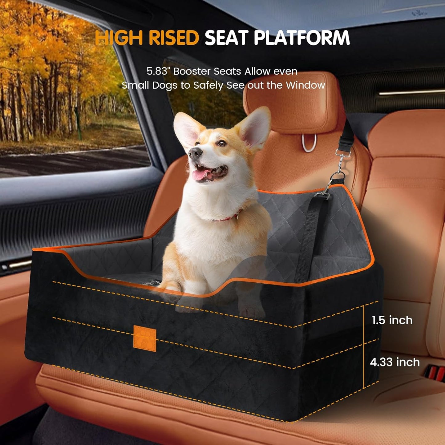Dog Car Seat Large Medium - Sized Dog Car Pet Bed for Dogs