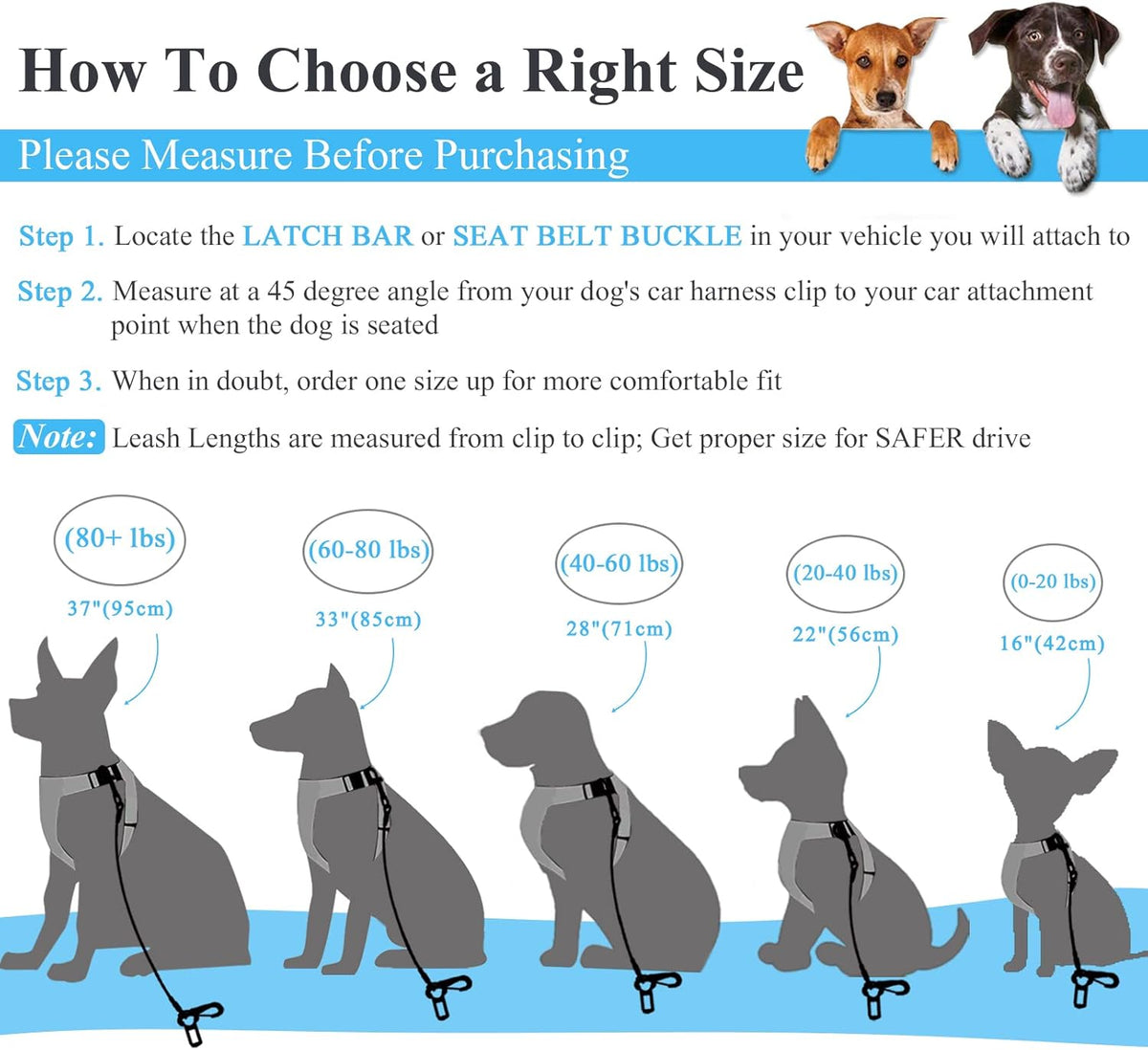 Dog Seat Belt Tuffbelt Dog Car Harness, Seatbelt with Clip