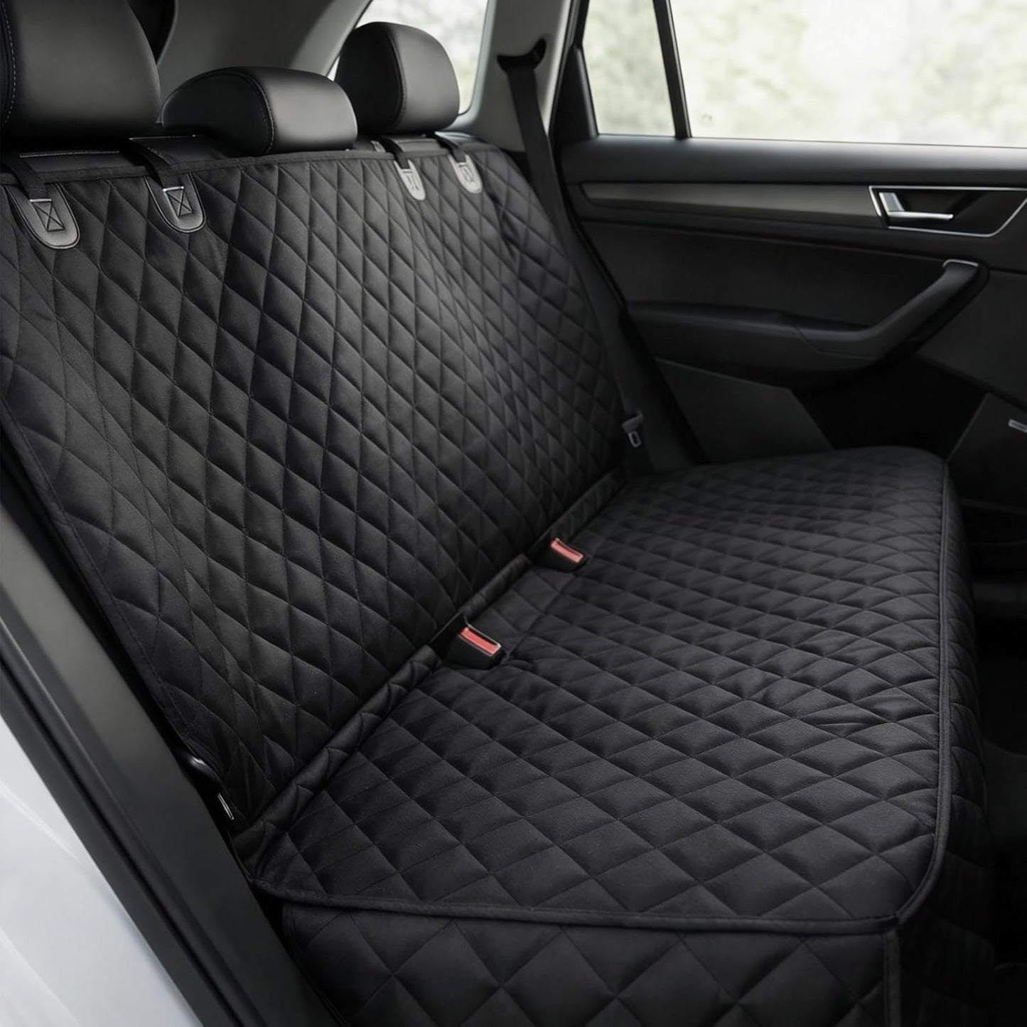 Waterproof Dog Car Seat Cover with Belt for Back Seat