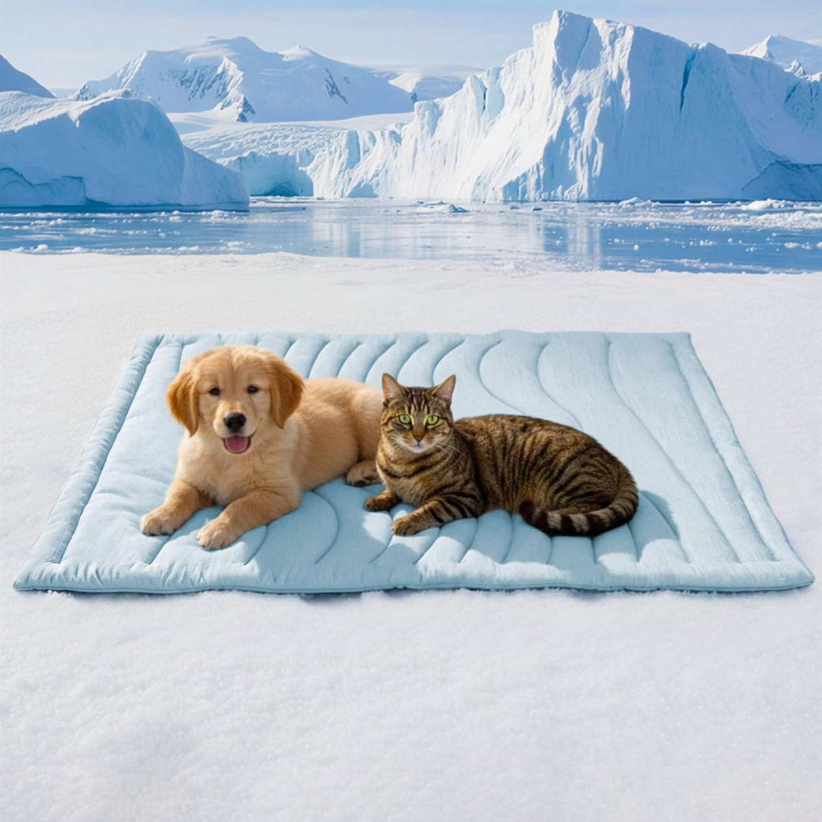 BECEMURU Dog Cooling Mat, Q-MAX＞0.46 Thickened Breathable Cold Pad for Summer Active Dog, 36"x23" Portable Washable Kennel Crate Pet Bed, Rapid Cooling Durable Non-Gel Blue