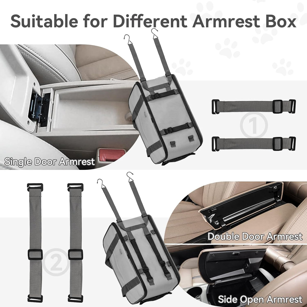 Multipurpose Console Dog Car Seat, Portable Small Dog Car