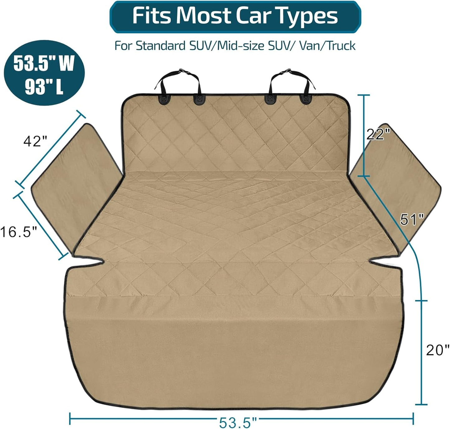 SUV Cargo Liner for Dogs with Side Flaps, Large Water