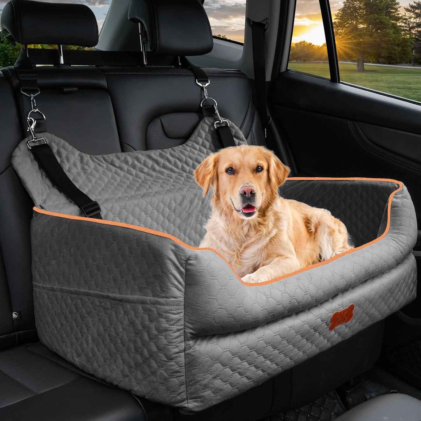Dog Car Seat for Large/Medium Dogs - Memory Foam Dog