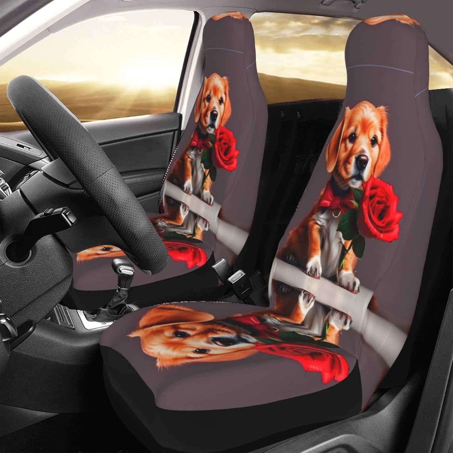 Gentleman-like dog Universal Car Seat Covers 2 Pack - 3D