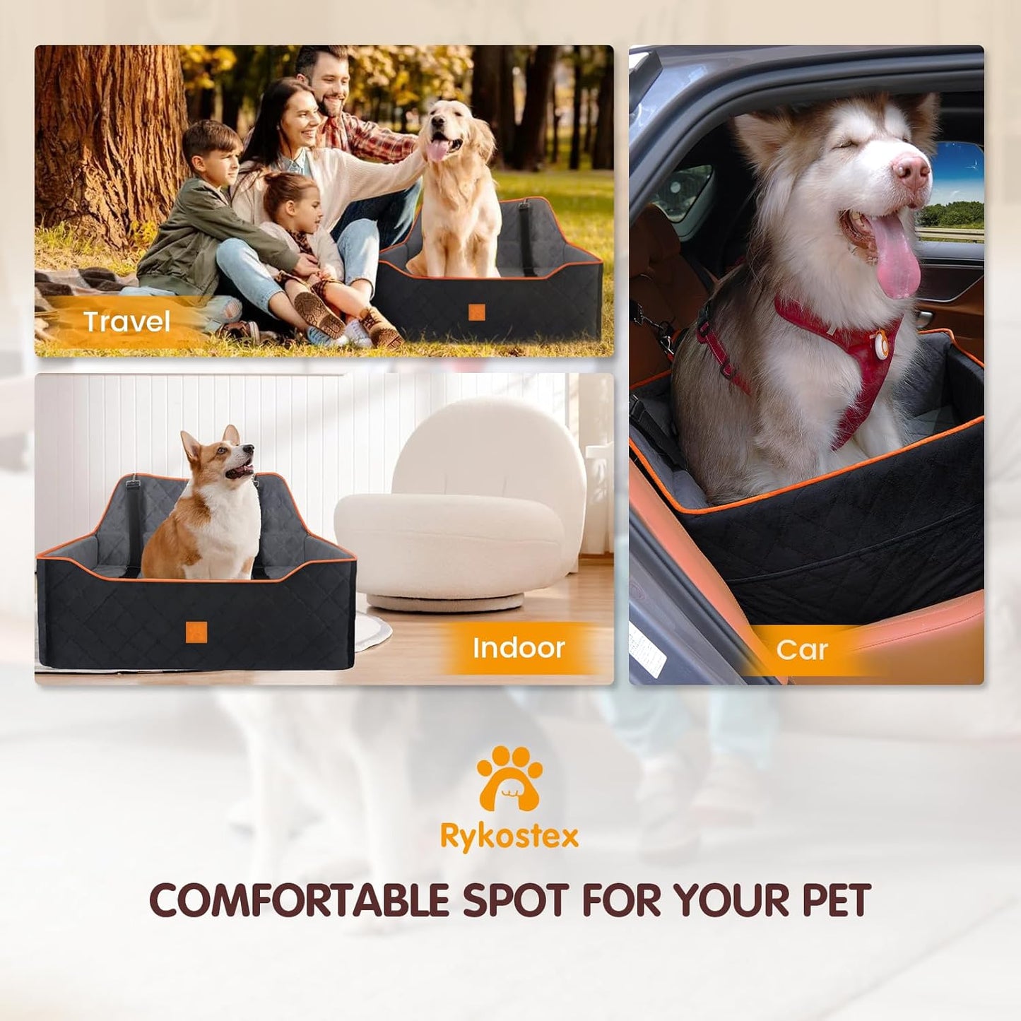 Dog Car Seat Large Medium - Sized Dog Car Pet Bed for Dogs