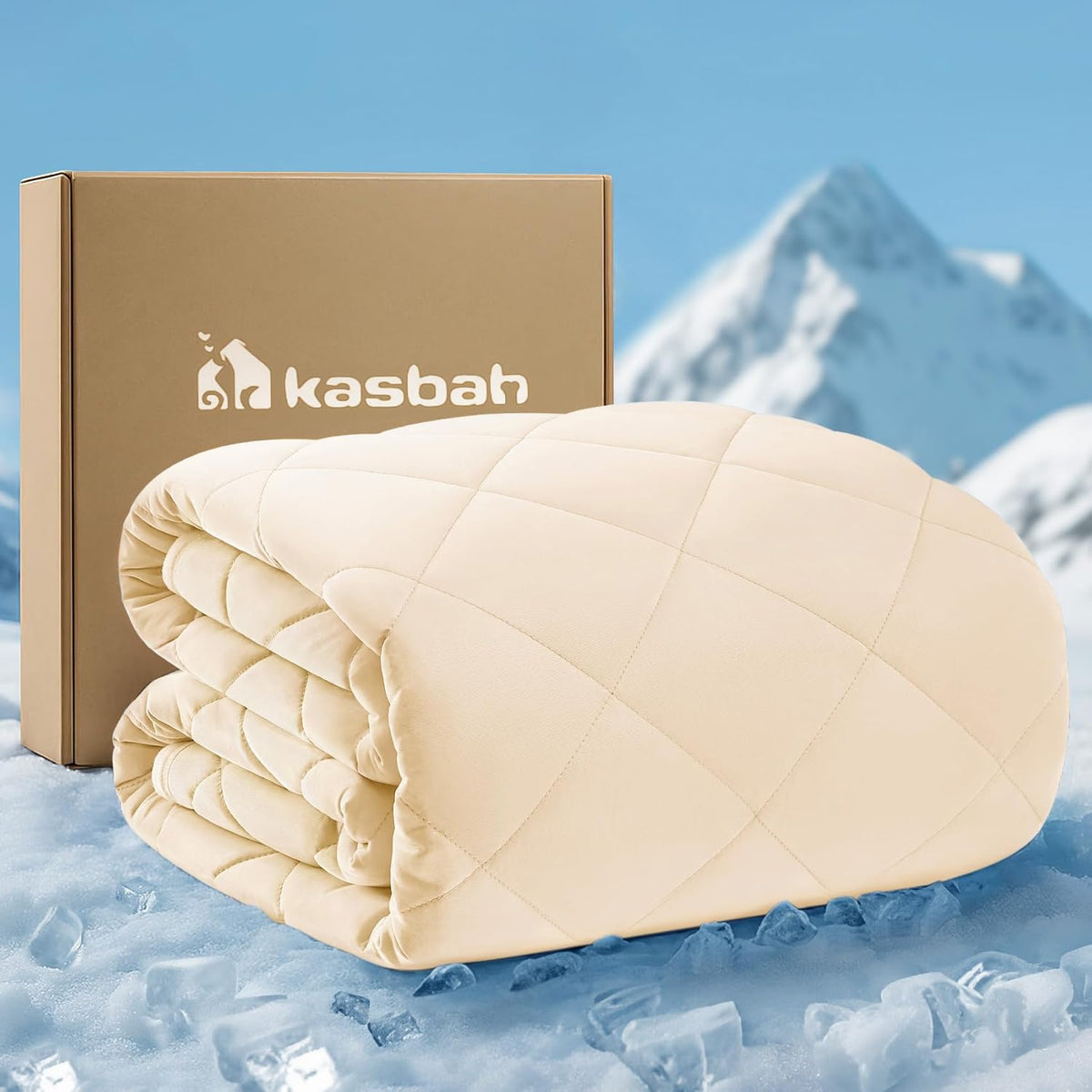 KASBAH Dog Cooling Blanket & Mat, Waterproof Pet Blankets for Couch, Bed and Car Seat, Washable Reversible Dog Blanket Throw (Cool & Warm), Q-MAX >0.5, 28 x 40 Inch