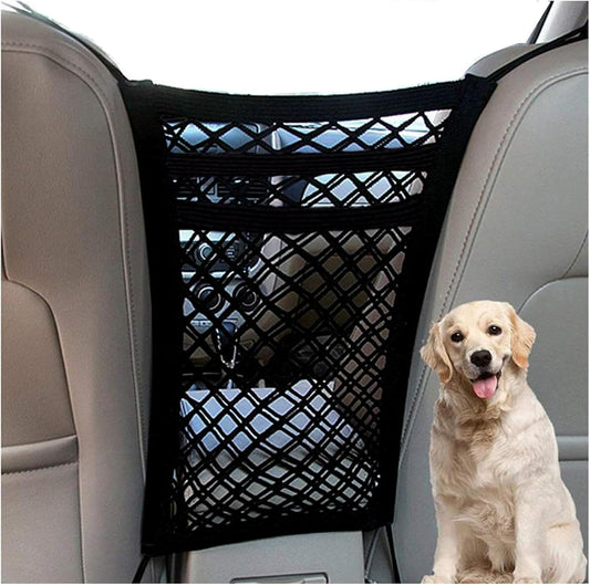 Pet Barrier Dog Car Net Barrier with Car Mesh Organizer