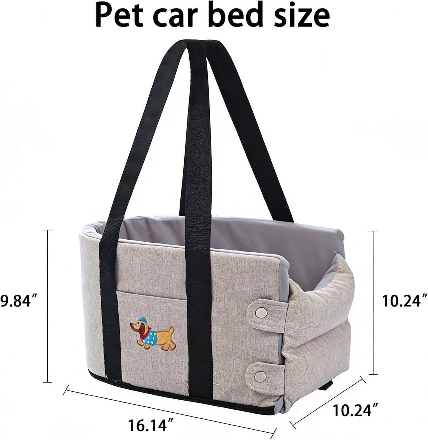 FurryGo Small Dog Car Seat for Travel, Elevated Pet Booster