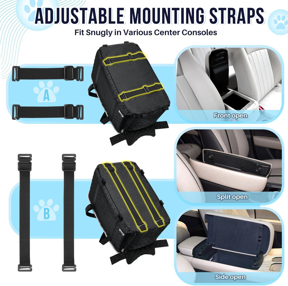 Console Dog Car Seat - Portable Center Dog Car Seat for