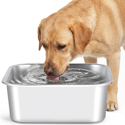 1.2 Gallons Dog Water Bowl, Stainless Steel Large Capacity