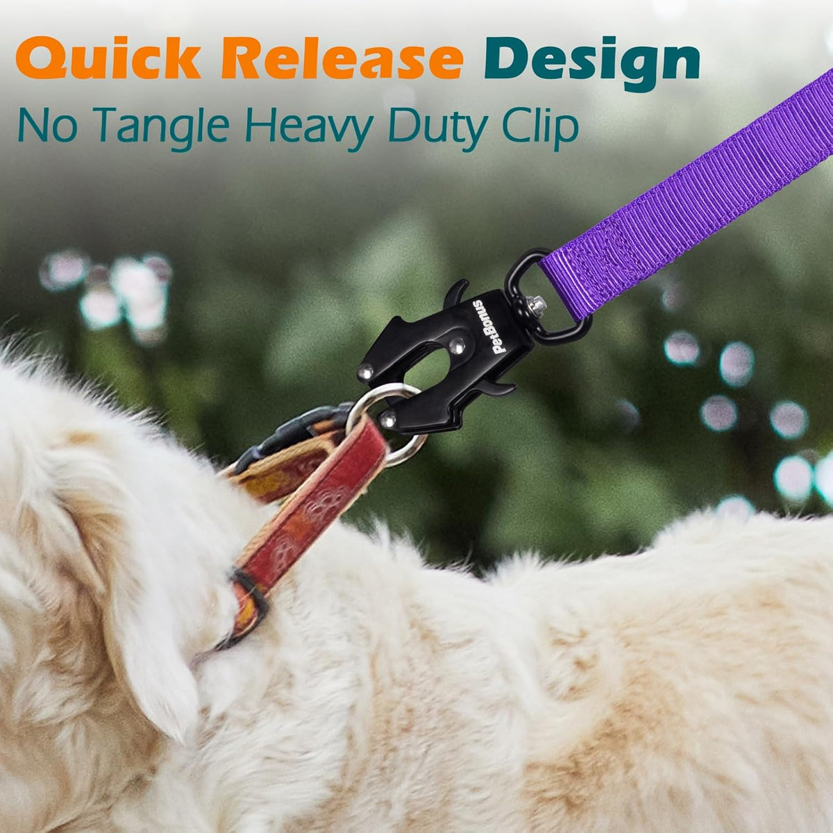 Heavy Duty Tactical Dog Leash, 5 FT Bungee Shock Absorption