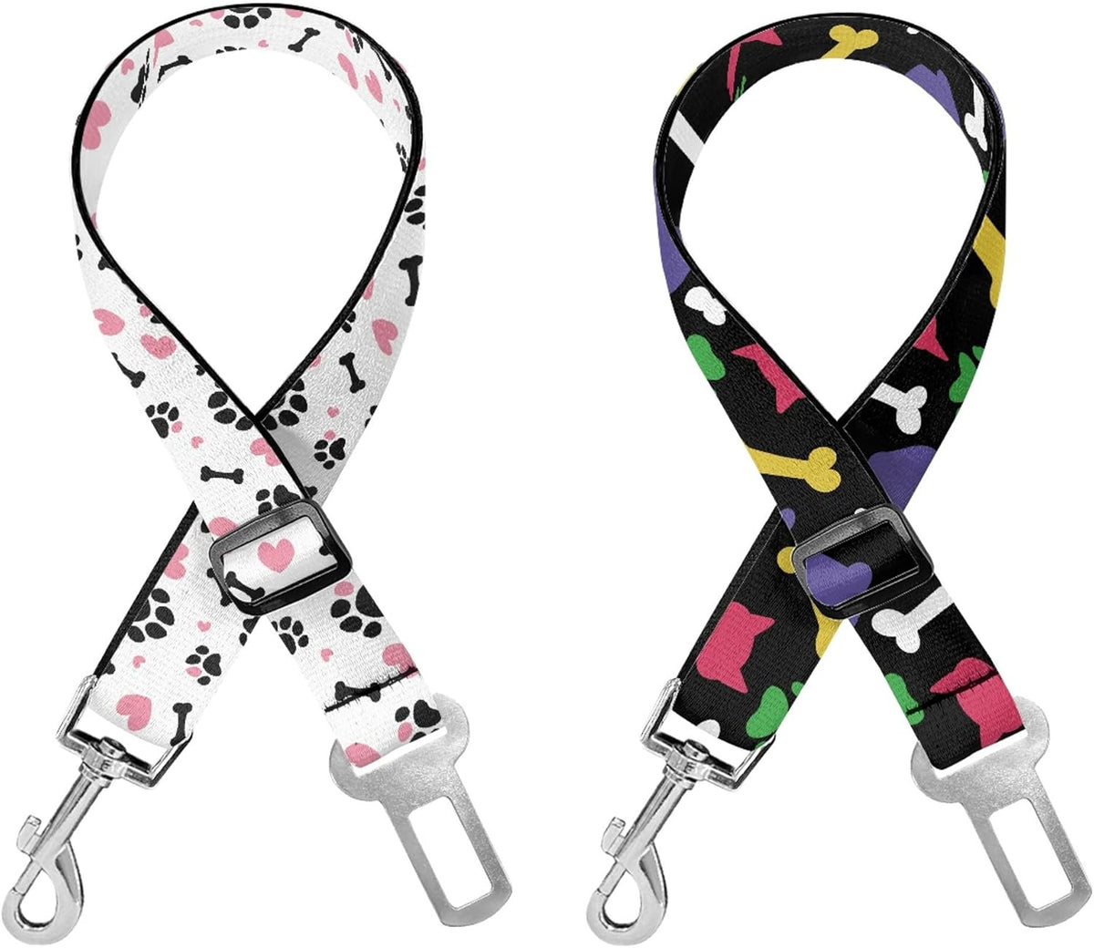 Cute Design 2-Pack Set Adjustable Pet Cat Dog Car Seat