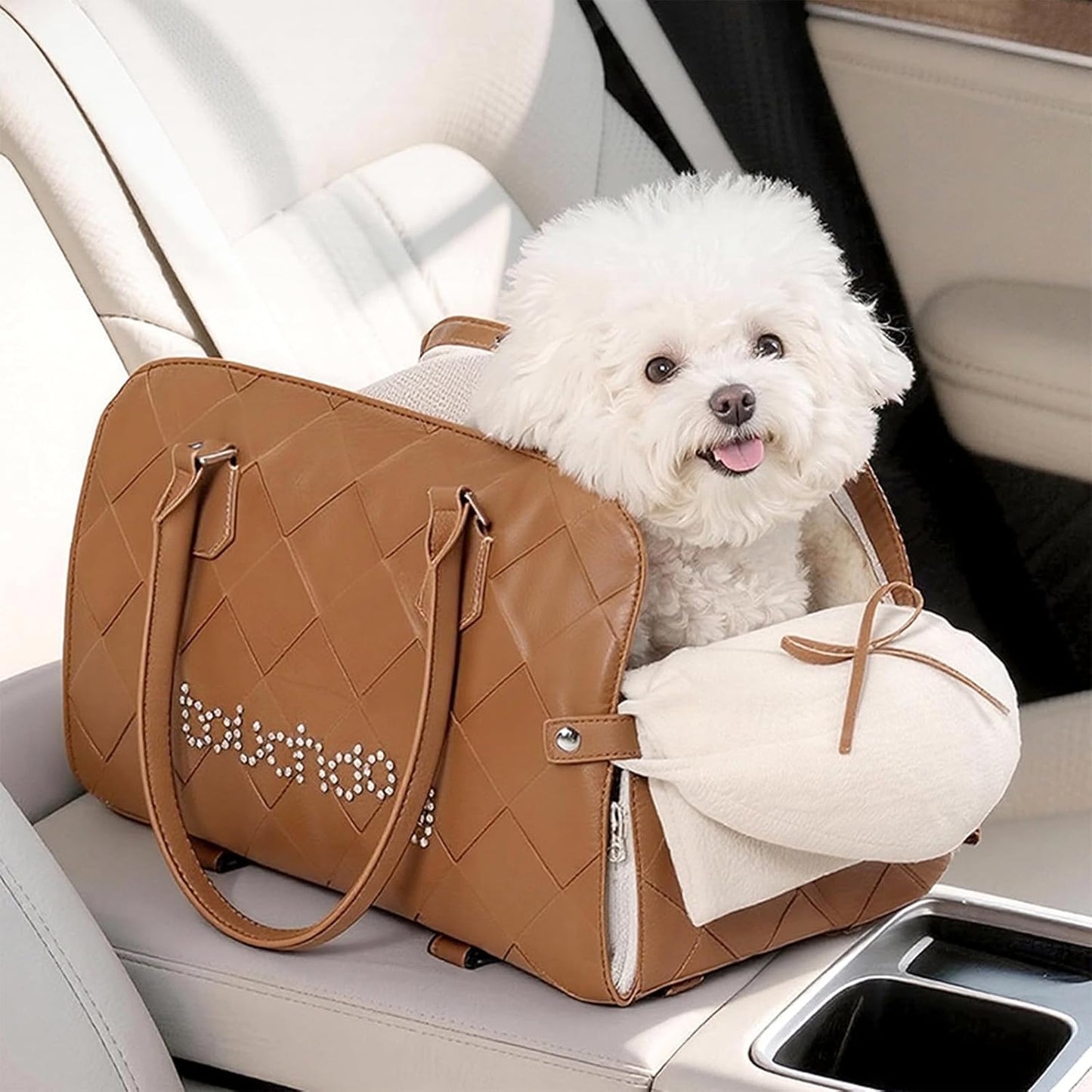 Center Console Dog Car Seat – Detachable & Washable Pet