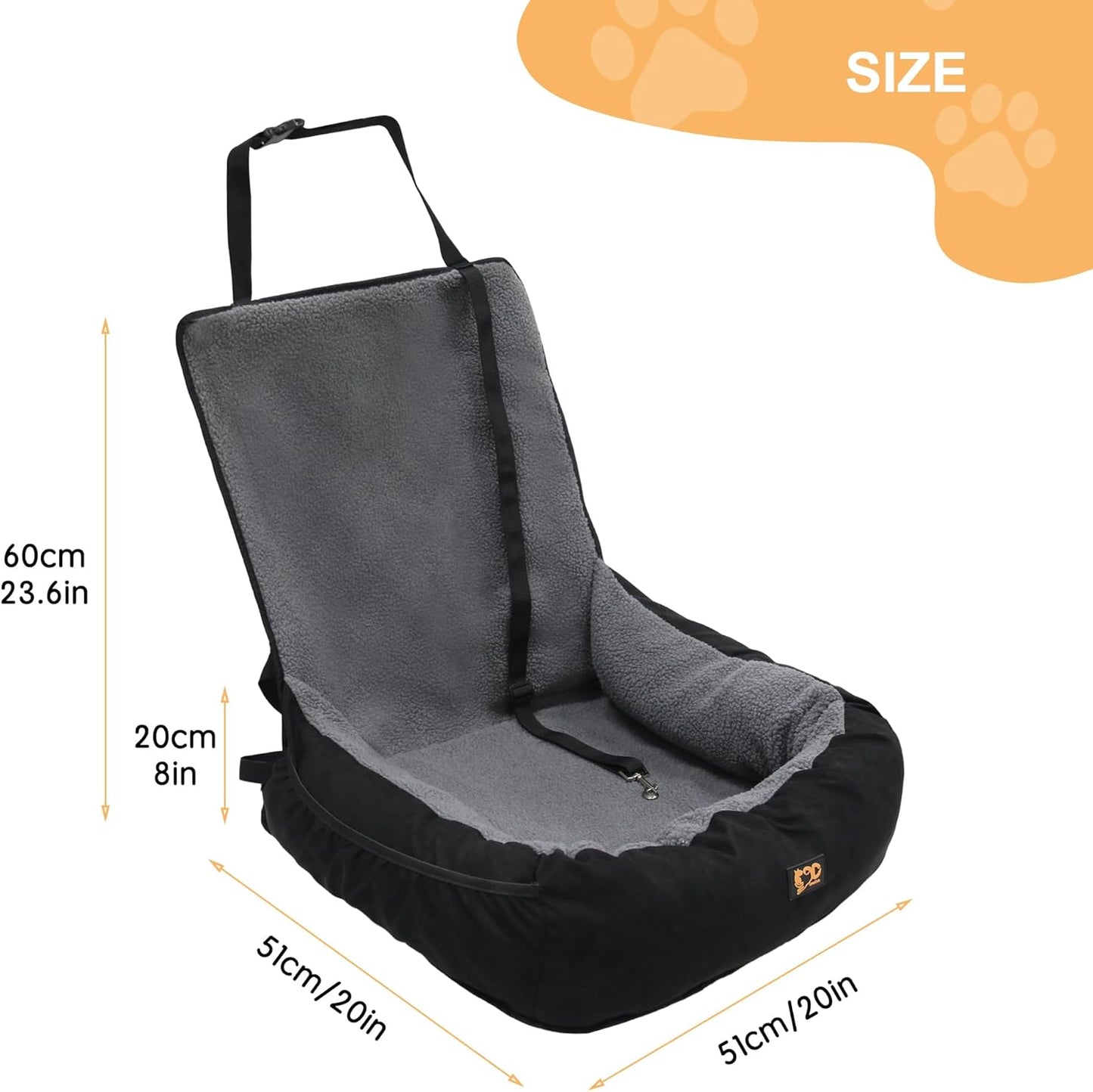 Dog Car Seat for Small Medium Dogs Under 30 lbs, Fully